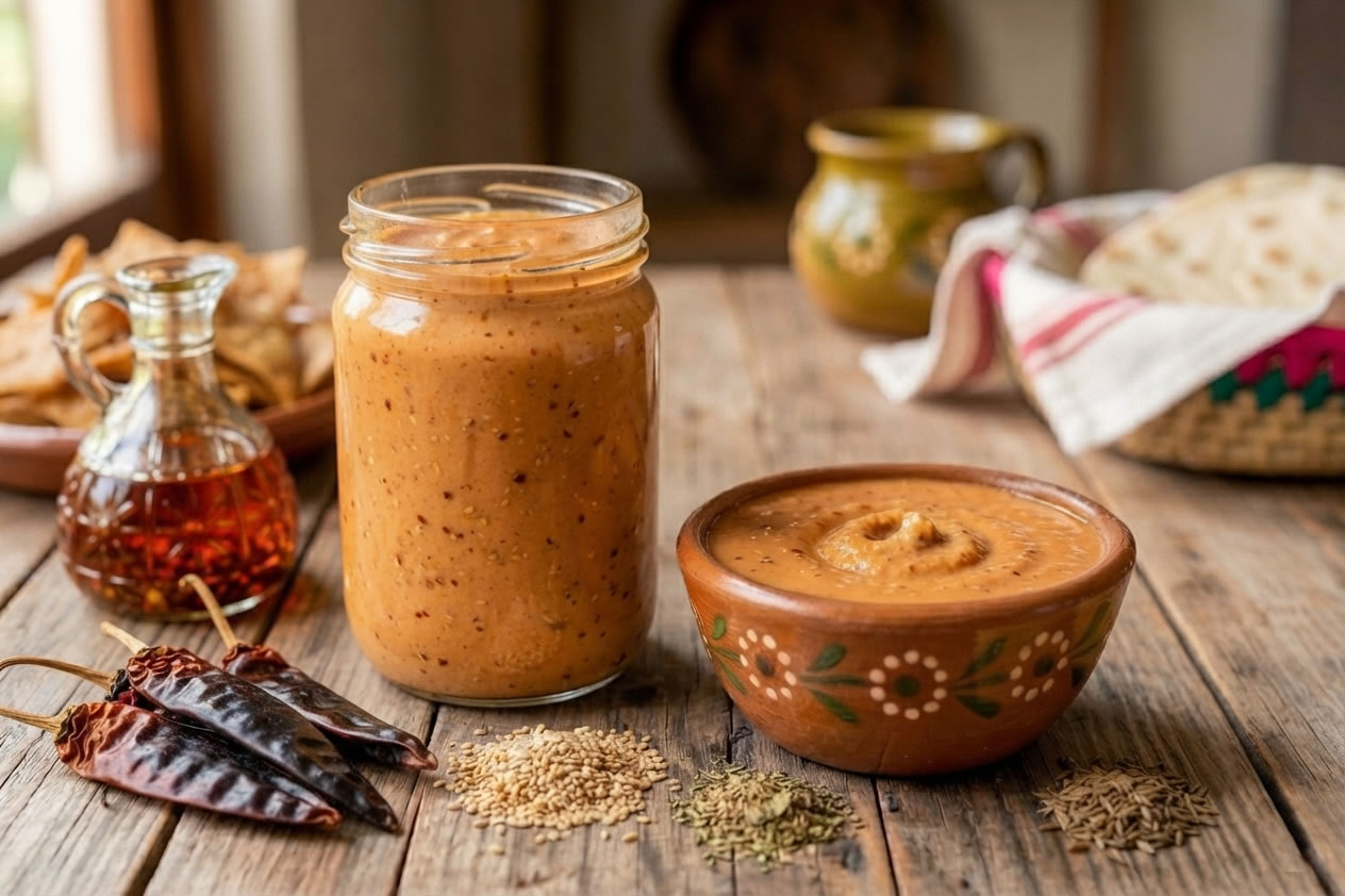 Salsa de Chile de Árbol y Ajonjoli